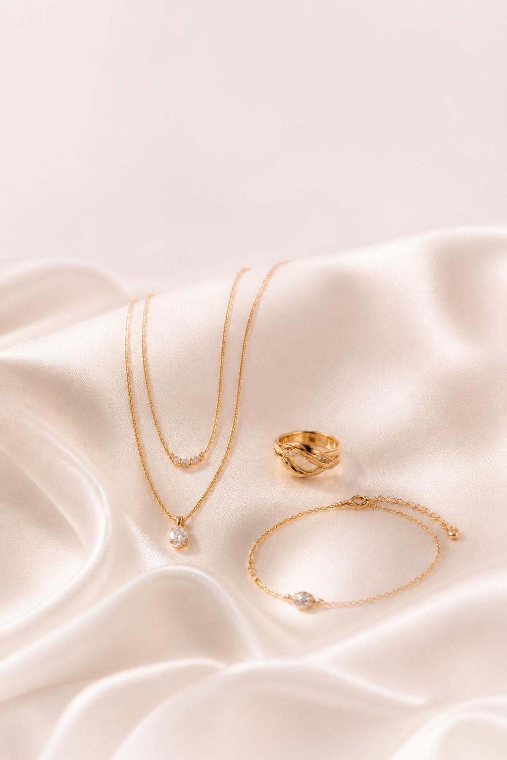 Elegant gold jewelry from Adorn Luxe